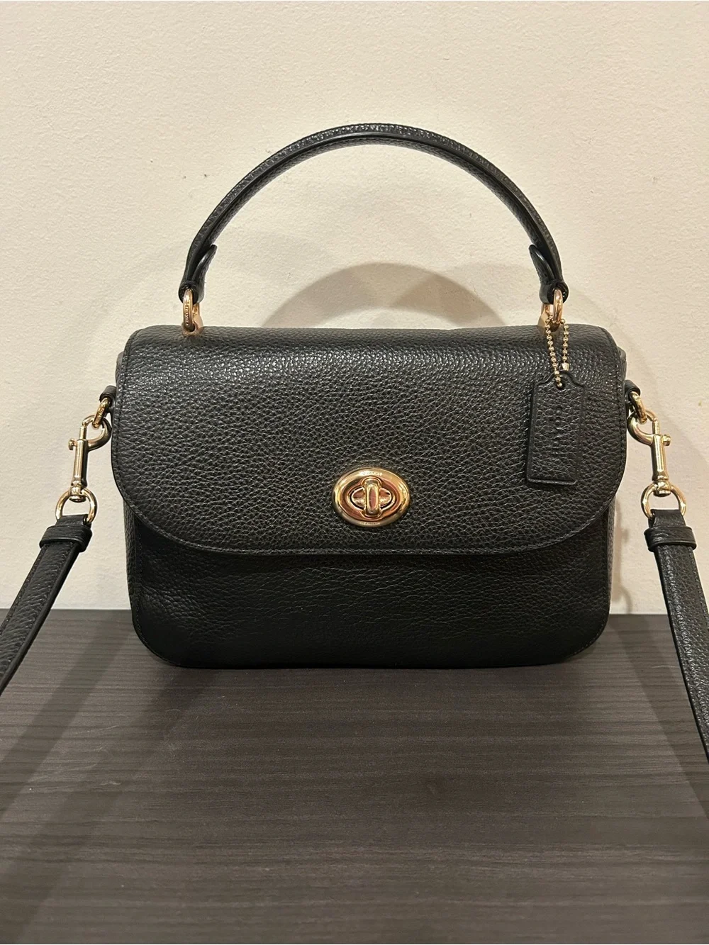 Coach Marlie Top Handle Satchel Shoulder Bag Black Leather Style #C1557